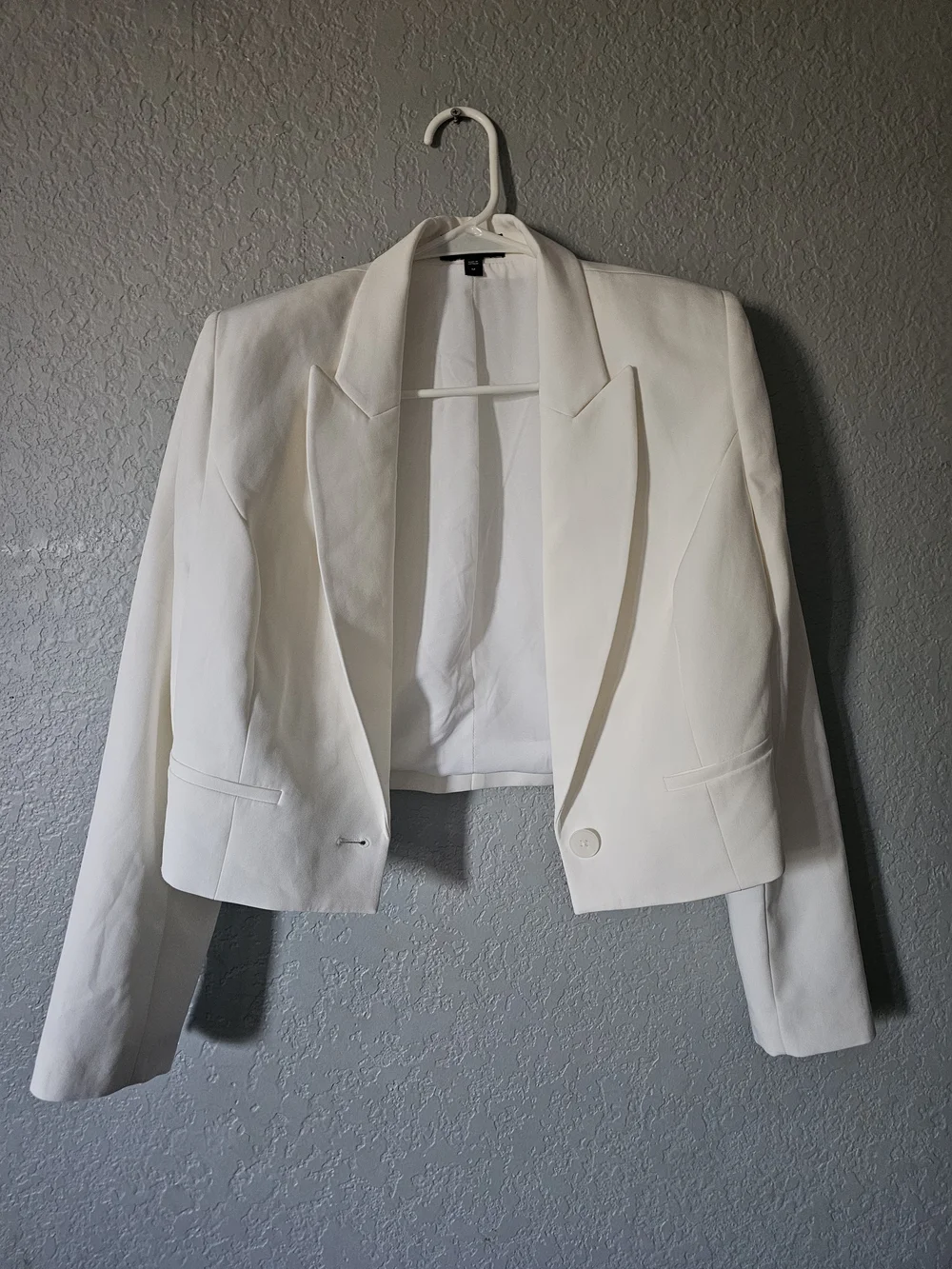 Cropped White Women's Blazer Jacket